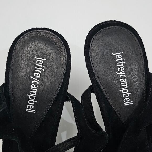 NEW Jeffrey Campbell Petit Pumps Womens 10 Black Suede Kitten Heel Pointed Toe - Picture 7 of 13